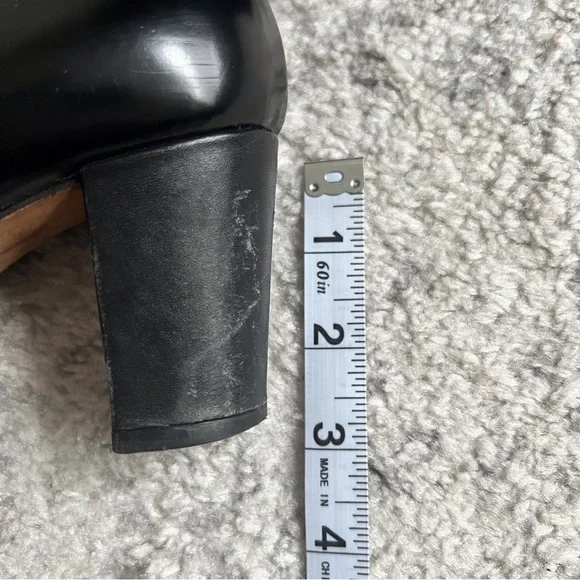 Boden Black Loafer High Heel Pumps Oxford Leather Women’s 38 7.5 - Picture 6 of 9